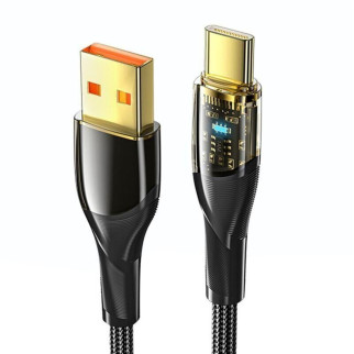 Кабель Essager Interstellar Transparent Design USB Charging Cable USB A to Type C 7A 2m black (EXCT-XJA01-P) - Інтернет-магазин спільних покупок ToGether