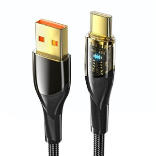 Кабель Essager Interstellar Transparent Design USB Charging Cable USB A to Type C 7A 1m black (EXCT-XJ01-P) - Інтернет-магазин спільних покупок ToGether
