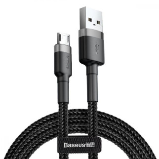 Кабель Baseus Cafule Cable USB For Micro 2.4A 1m Gray+Black - Інтернет-магазин спільних покупок ToGether