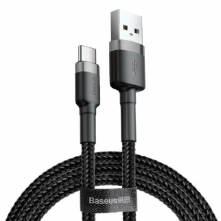 Кабель Baseus Cafule Cable USB For Type-C 3A 2m Gray+Black - Інтернет-магазин спільних покупок ToGether