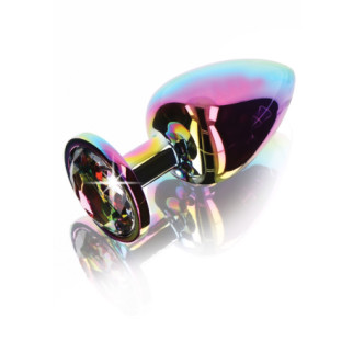 Анальна пробка металева Toy Joy Twilight Booty Jewel з кристалом, райдужний, Large - Інтернет-магазин спільних покупок ToGether