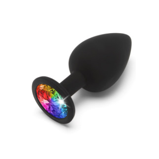Анальна пробка Toy Joy Rainbow Booty Jewel з райдужним кристалом, чорний, Large - Інтернет-магазин спільних покупок ToGether