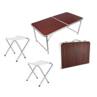 Стіл алюмінієвий розкладний для пікніка + 4 стільці, чемодан Червоний - Інтернет-магазин спільних покупок ToGether