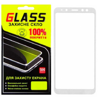 Защитное стекло Full Screen Samsung A8 2018 A530 white Glass - Інтернет-магазин спільних покупок ToGether