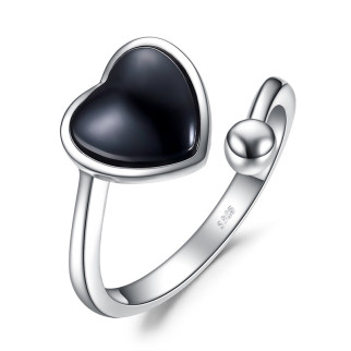 Срібна каблучка "Чорне серце" із оніксом - Інтернет-магазин спільних покупок ToGether