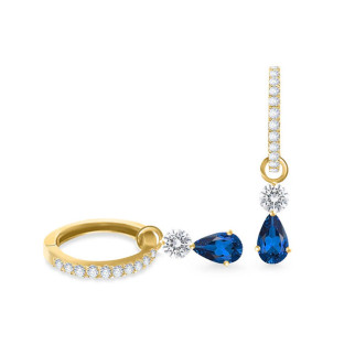 Срібні сережки в позолоті із синім камінчиком - Інтернет-магазин спільних покупок ToGether
