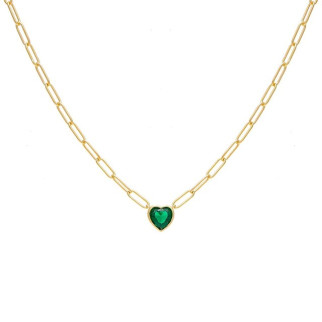 Срібне намисто "Зелене серце" в позолоті - Інтернет-магазин спільних покупок ToGether