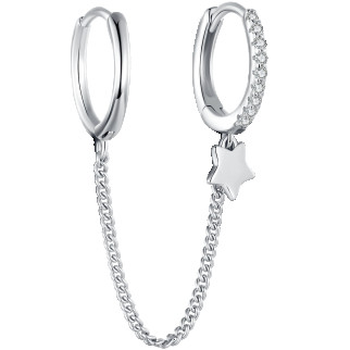 Подвійна срібна сережка з ланцюжком - Інтернет-магазин спільних покупок ToGether