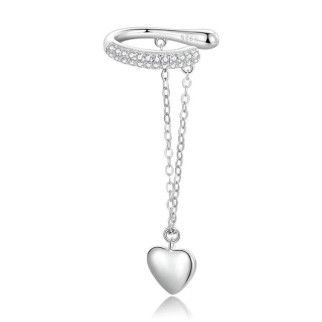 Срібна сережка-кліпса "Серце на ланцюжку" - Інтернет-магазин спільних покупок ToGether