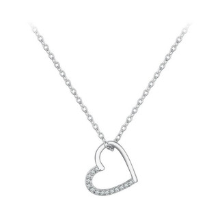 Срібне намисто у формі серця з кубічним цирконієм - Інтернет-магазин спільних покупок ToGether