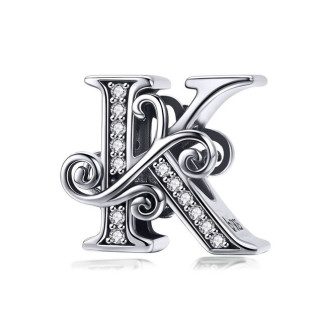 Срібна намистина "Літера K" - Інтернет-магазин спільних покупок ToGether