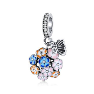 Срібна намистина "Метелик на квітах" - Інтернет-магазин спільних покупок ToGether