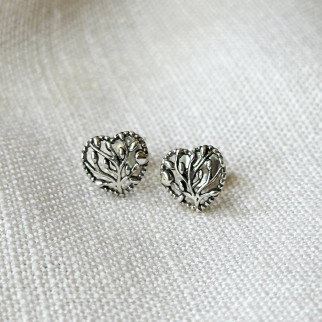 Срібні сережки " Квітучі серця" - Інтернет-магазин спільних покупок ToGether