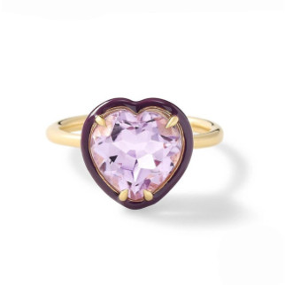 Срібна каблучка "Пурпурове серце"  з позолотою - Інтернет-магазин спільних покупок ToGether