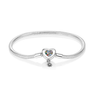 Срібний браслет "Райдужне серце" - Інтернет-магазин спільних покупок ToGether