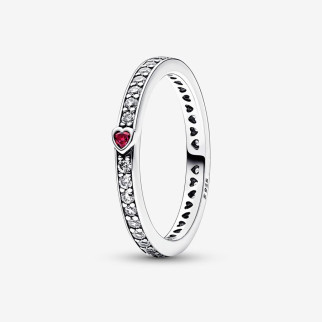 Срібне кільце "Червоне серце" 58 - Інтернет-магазин спільних покупок ToGether
