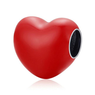 Срібна намистина "Червоне серце" - Інтернет-магазин спільних покупок ToGether