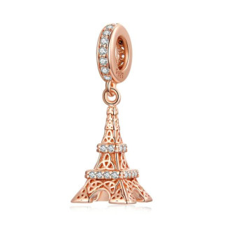 Срібна намистина "Ейфелева вежа" в рожевій позолоті - Інтернет-магазин спільних покупок ToGether