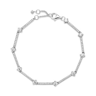 Срібний браслет "Блискучі пластини з паве" - Інтернет-магазин спільних покупок ToGether