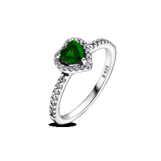 Срібне кільце "Зелене серце" 54 - Інтернет-магазин спільних покупок ToGether