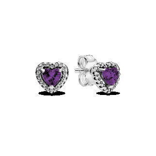 Срібні сережки "Пурпурні серця" - Інтернет-магазин спільних покупок ToGether