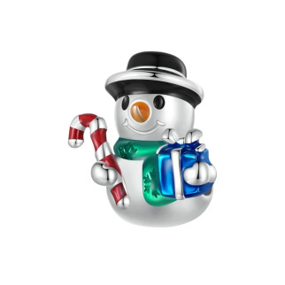 Срібна намистина "Різдвяний сніговичок" - Інтернет-магазин спільних покупок ToGether