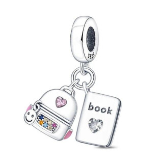 Срібна намистина "Рюкзак та книга" - Інтернет-магазин спільних покупок ToGether
