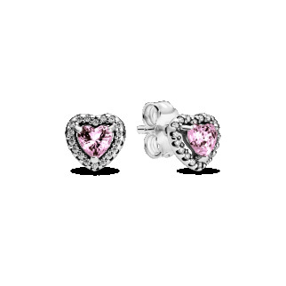 Срібні сережки "Рожеві сердечка" - Інтернет-магазин спільних покупок ToGether