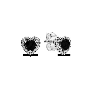 Срібні сережки "Чорні сердечка" - Інтернет-магазин спільних покупок ToGether