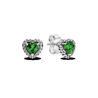 Срібні сережки "Зелені сердечка" - Інтернет-магазин спільних покупок ToGether