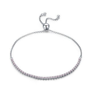 Срібний тенісний браслет "Рожеве сяйво" - Інтернет-магазин спільних покупок ToGether