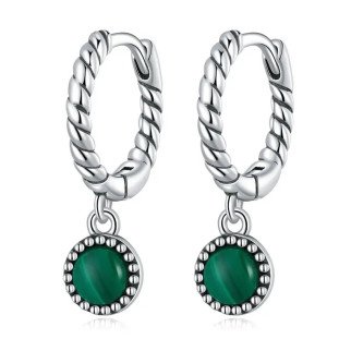 Срібні сережки "Зелені кружечки" - Інтернет-магазин спільних покупок ToGether