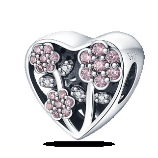 Срібна намистина "Квітуче серце" - Інтернет-магазин спільних покупок ToGether