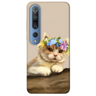 Чохол itsPrint Cat in flowers для Xiaomi Mi 10 / Mi 10 Pro - Інтернет-магазин спільних покупок ToGether