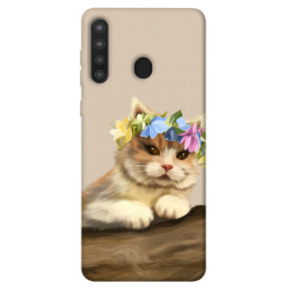 Чохол itsPrint Cat in flowers для Samsung Galaxy A21 - Інтернет-магазин спільних покупок ToGether