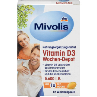 Міволіс Вітамін D3 5600 м.о., "Mivolis Vitamin D3 5600", 12 капсул, Німеччина - Інтернет-магазин спільних покупок ToGether