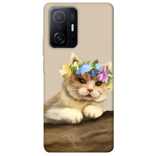 Чохол itsPrint Cat in flowers для Xiaomi 11T / 11T Pro - Інтернет-магазин спільних покупок ToGether