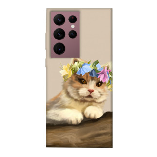 Чохол itsPrint Cat in flowers для Samsung Galaxy S22 Ultra - Інтернет-магазин спільних покупок ToGether