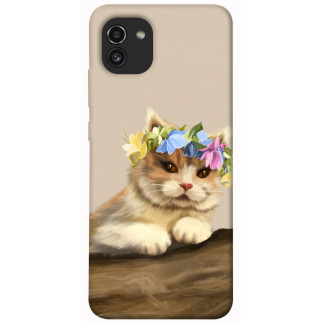Чохол itsPrint Cat in flowers для Samsung Galaxy A03 - Інтернет-магазин спільних покупок ToGether