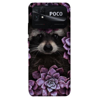Чохол itsPrint Єнот у квітах для Xiaomi Poco C40 - Інтернет-магазин спільних покупок ToGether