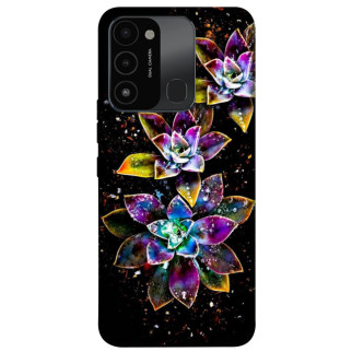 Чохол itsPrint Flowers on black для TECNO Spark 8C - Інтернет-магазин спільних покупок ToGether