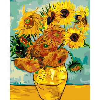 Картина за номерами. Букеті "Соняшники Ван Гог" KHO098, 40х50 см - Інтернет-магазин спільних покупок ToGether