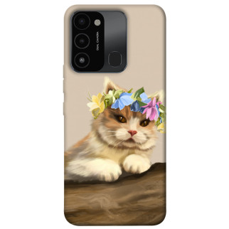 Чохол itsPrint Cat in flowers для Tecno Spark Go 2022 (KG5m) - Інтернет-магазин спільних покупок ToGether