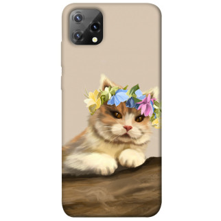 Чохол itsPrint Cat in flowers для Blackview A55 - Інтернет-магазин спільних покупок ToGether