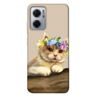 Чохол itsPrint Cat in flowers для Xiaomi Redmi Note 11E - Інтернет-магазин спільних покупок ToGether
