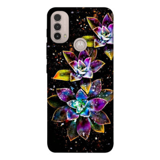 Чохол itsPrint Flowers on black для Motorola Moto E40 - Інтернет-магазин спільних покупок ToGether