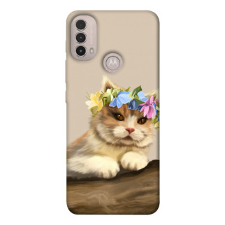 Чохол itsPrint Cat in flowers для Motorola Moto E40 - Інтернет-магазин спільних покупок ToGether