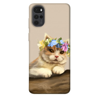 Чохол itsPrint Cat in flowers для Motorola Moto G22 - Інтернет-магазин спільних покупок ToGether