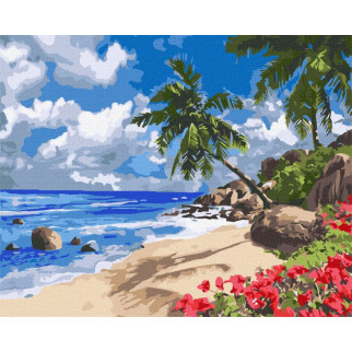 Картина за номерами "Тропічний острів" Ідейка KHO2859 40х50 см - Інтернет-магазин спільних покупок ToGether