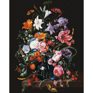 Картина за номерами "Ваза з квітами та ягодами"© Jan Davidsz. de Heem Ідейка KHO3208 40х50 см - Інтернет-магазин спільних покупок ToGether